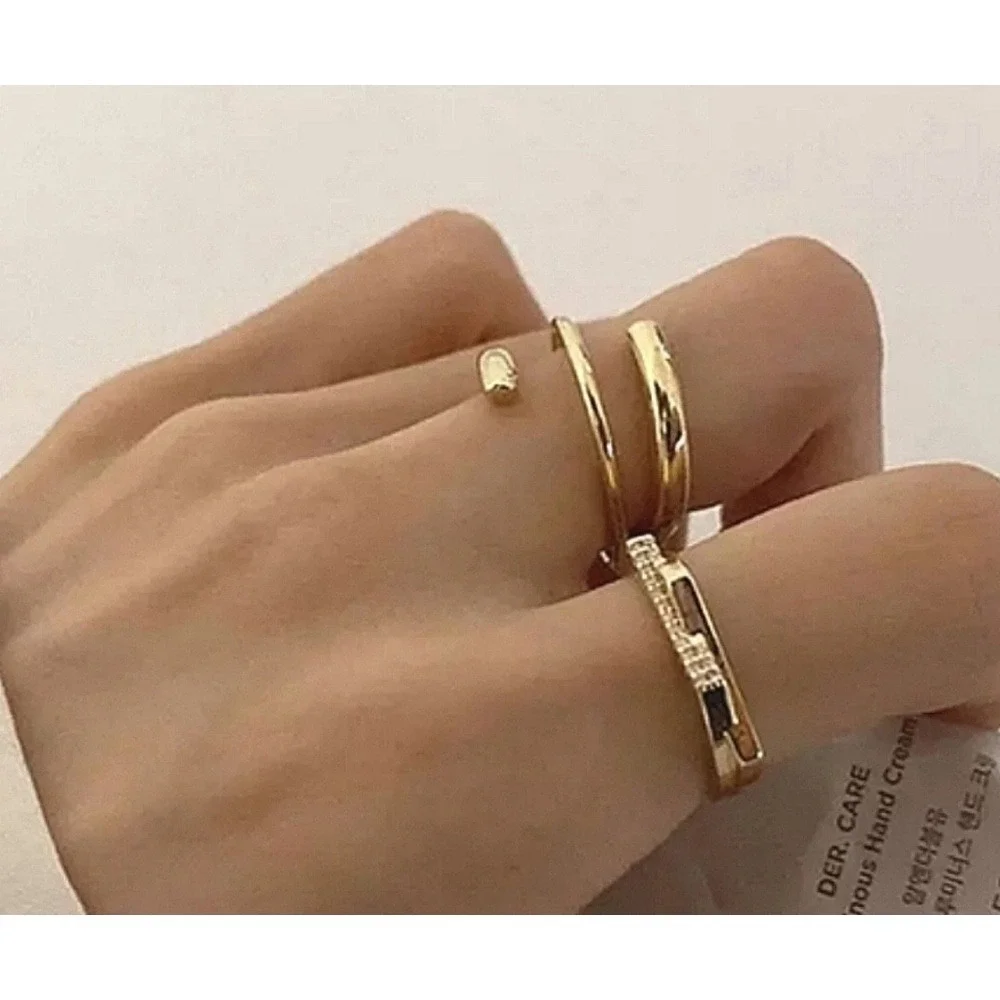 NEW Coil Ring Adjustable Wrap Gold Plated Sterling Silver Minimalist‎ Jewelry